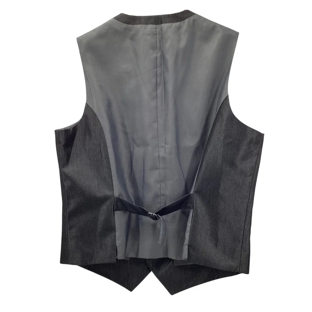 Perry Ellis Mens Slim Fit Suit Vest Charcoal Gray 5-Button Waistcoat XXL RT22021